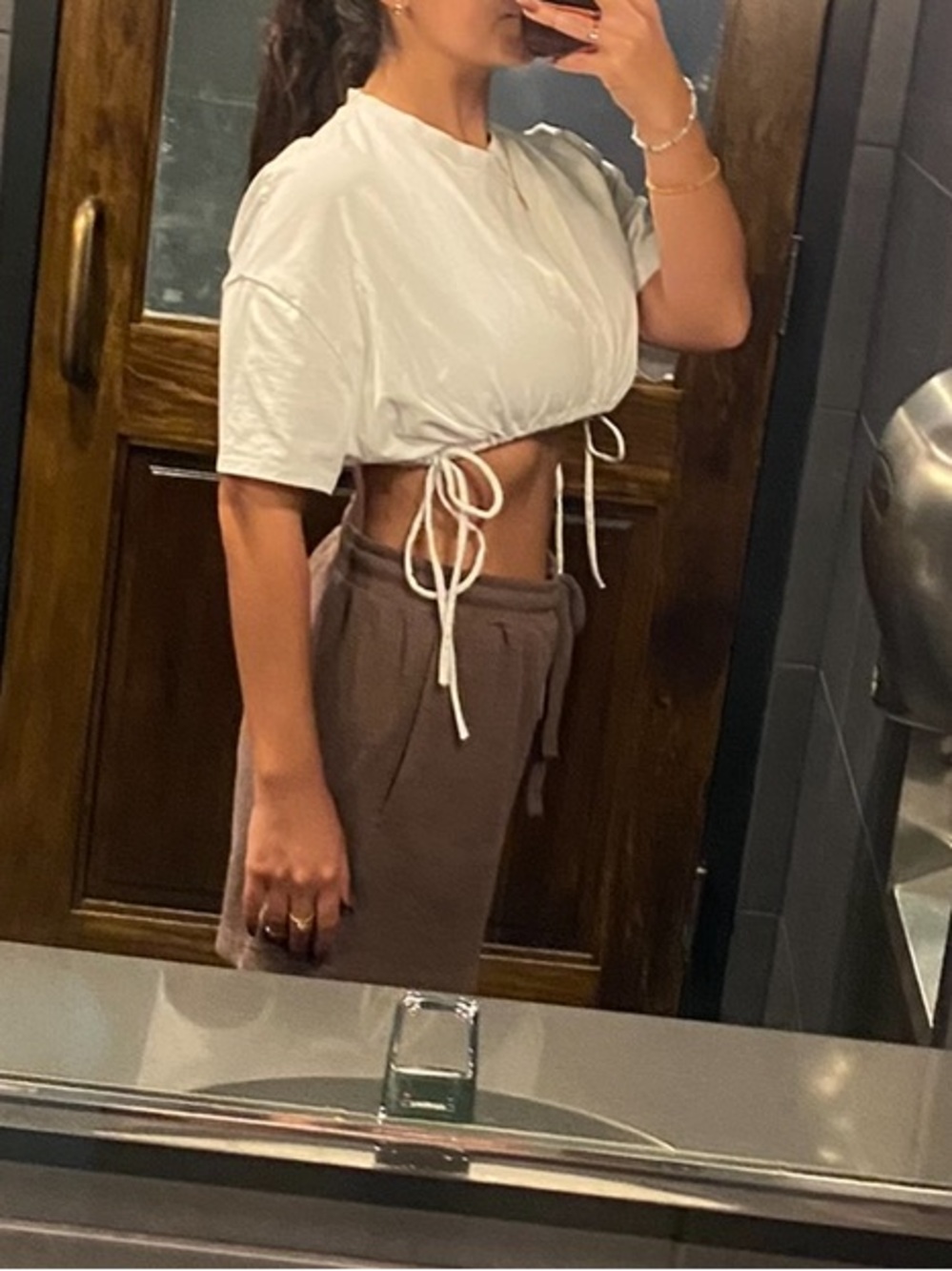 Zara Cropped Drawstring Crop Top